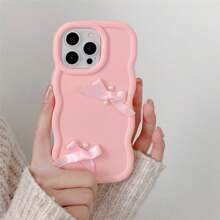 1 stuk Dopamine Macaron golvende neppe parel strik telefoonhoesje compatibel met 16/Redmi Note 11 4G/Galaxy A55/Infinix Note 30/Moto E30, DIY 50 stuks neppe parels