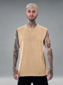 Kit 5 T-Shirts Oversized Tank Top Plain Streetwear Gym Shirt Bodybuilding Macho Over Street Scoop Neck Blouse Cotton Yarn 30.1 Combed Summer Tropical Beach Beach Clothing - Nhiều màu - Xem 3