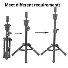 1PC Mini Adjustable Mannequin Head Tripod Stand, Unisex-Adult Hairdressing Training Holder, 360-Degree Rotating, Non-Slip Salon Model Support With Height And Leg Adjustability