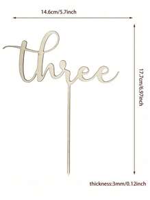 1 件半/一/二/三/四/六/七/八/九岁生日蛋糕装饰 - 原木色 - 查看 7