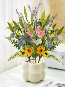 50cm-Artificial Flowers Fake Daisy Sunflower Flowers Wildflowers Summer Wedding Bouquet Faux Wildflowers For Home Indoor Room Table Vase Decoration,Garden Decor,Outdoor Plant,Gardening,Fake Flowers,Fall Decor,Autumn - Multicolor - View 8