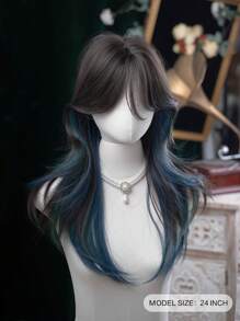 1 Piece Synthetic Heat-Resistant ,Long Straight Hair Wig In Multi Color Wigs , Made From Fiber, Suitable For Daily Use, Natural And Realistic Wig(Excluding Accessories) - Multicolor - View 2