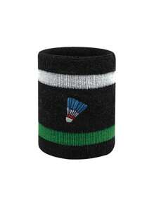 Men's Badminton Embroidered Wrist Sweatbands, Elastic Moisture-Wicking Thick Fleece Wrist Bands, Multiple Colors Available, Suitable For Basketball, Tennis, Baseball, Softball, Volleyball, Soccer, Running, Golf, Yoga, Archery, Gym, Weightlifting And Other Sports