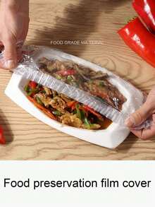 90-100 piezas/190-200 piezas Bolsas de plástico transparente de película plástica fina con tapa para cubrir recipientes y mantener frescos los alimentos sobrantes, artículos de cocina esenciales