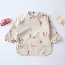 1 件防水长袖围兜，柔软防水围裙，用于喂奶、流口水和穿衣，婴儿哺乳拍嗝布 - 彩色 - 查看 13