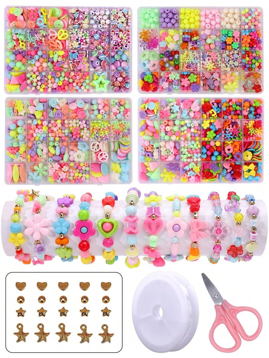Children's DIY Beading Craft Kits Jewelry Making Supplies Bracelet Set For Girls
