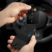 Youyijia Card Holder Wallet Slim Wallet RFID Blocking Pull Up Card Credit Holder Minimalist Wallet Black - Black - View 3