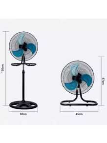 Ventilador de piso 3 en 1 de 18 pulgadas, adecuado para el hogar, alta potencia, ventilador industrial, alta potencia, fácil instalación, ventilador de piso, ventilador - Negro - Ver 7
