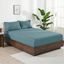 Farfallarossa Bedding Fitted Sheet - Bottom Sheet - Soft Microfiber - Shrinkage And Fade Resistant - Easy Care -1 Fitted Sheet Only - Deep Lake Blue - View 3