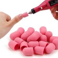 10pcs 10*15Nail Sanding Caps With Rubber Manicure Pedicure Cutter Nail Art Sanding Bands UV Gel Polish Remover Nails Tool