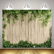 1 件绿木质背景横幅，适用于生日派对装饰、花园装饰、家居装饰、室内外装饰、摄影背景、周年纪念、窗帘、桌布