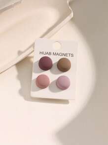 4pcs/12pcs Zinc Alloy Magnetic Buckle, Magnetic Buckle For Headscarf, Strong Magnetic Silk Scarf And Shawl Buckle For Muslims, Round Magnetic Headscarf Pin, Brooch For Ladies, All Season