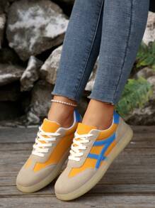 Women's Lightweight & Comfortable Sports Casual Shoes, Versatile Running Sneakers, Outdoor Athletic Shoes - Yellow - View 3