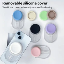 1 Pc Double Bracket Magnetic Cell Phone Grip Holder Stand With Silicone Cover, For Magsafe Cellphone Grip Tok Griptok Compatible With Iphone 16/15/14/13/12 Series Magnetic Phone Socket Pocket Phone Holder