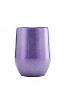 12 Oz Stainless Steel Wine Tumblers Bulk, Insulated Cup With Sealing Lids, Flip Cold For 6 Hours, Rainbow Paint On Exterior - Purple - View 2