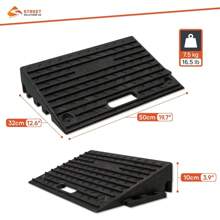 Rubber Kerb Ramps 4 Inch | Set Of 4 | Heavy Duty Mobility Threshold Ramps For Wheelchairs, Cars Vehicles, Caravan, Scooter Wheels, Skateboard, Motorcycle, Disabled Chair & Dog - Black - View 3