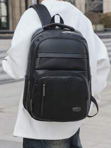 Men's Multifunctional High Capacity PU Leather Backpack, Casual Student Laptop Backpack, Outdoor Travel Backpack - Multicolor - View 11