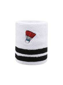 Men's Badminton Embroidered Wrist Sweatbands, Elastic Moisture-Wicking Thick Fleece Wrist Bands, Multiple Colors Available, Suitable For Basketball, Tennis, Baseball, Softball, Volleyball, Soccer, Running, Golf, Yoga, Archery, Gym, Weightlifting And Other Sports
