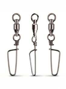 Goture 20pcs Stainless Steel Fishing Ball Bearing Swivel With Coastlock Snap - Light Grey - View 3