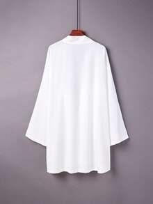 Japanese Style Solid Color Versatile Mid-Length Windbreaker Cardigan, Chinese Style Long Lapel Hanfu Cosplay Sunscreen Coat, Kimono