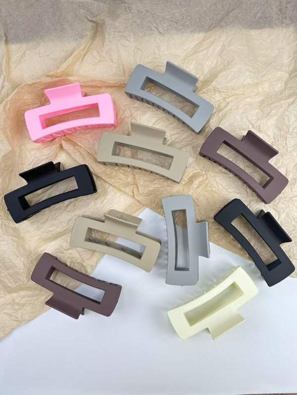 10 Stücke/6 Stücke 11 cm/4,33 Zoll große, leichte quadratische Kunststoff-Haarclips, modisches, vielseitiges Design, hochwertig, eleganter, simpler Stil, einfarbige Haarkrallen, Haaraccessoires geeignet für Alltag, Ausgehen, Lässig, Party, Pendeln, Urlaub, Duschkopf, Gesichtswäsche, Baden, Make-up, passend zu Kleidung und Accessoires, Kopfbedeckungen, Accessoires, Haarclips, Haarspangen, Haarklammern, Haarklemmen
