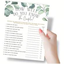 10/25/50 Pcs Eucalyptus Bridal Shower Games & Activities (You Know How Cute Couples Are), Bachelorette Party Games, Fun Wedding Games And Activities, Engagement Party - Multicolor - View 3
