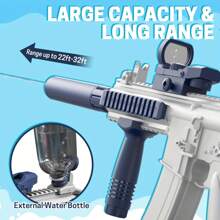 M416 Electric Automatic High-Speed Water Gun - USB Rechargeable, 36V Safe Low Voltage, Pink/Blue - Outdoor Toy For Pool, Summer Fun, Team Games, Birthday & Holiday Gifts (Includes Carrying Case), Toy Gun, Best For Christmas, Perfect For Thanksgiving - Blue - View 5