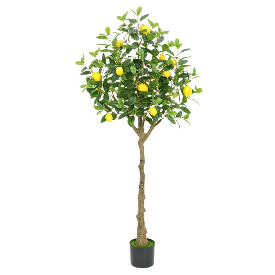 Artificial Lemon Tree, 1.2m/1.4m Tall Lemon Plant In Pot, Lemon Fruit Tree, Pre-Potted Artificial Lemon Tree, Artificial Potted Plants For Indoor Decoration - 150 - 查看 1