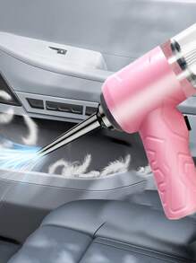1pc Wireless Car Vacuum Cleaner Set, Powerful Suction Cyclone Filter Cleaning Machine, Mini Handheld Vacuum Cleaner Suitable For Car, Home And Office - Pink - View 4