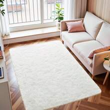 1pc, Soft Area Rugs For Bedroom Fluffy, Non-Slip Fuzzy Shag Plush Soft Shaggy Bedside Rug, Tie-Dyed Living Room Carpet For Girls Kids Baby Teen Dorm Home Decor, Bedroom Living Room Nursery Room Rug , Easy-Care Home Accent - Beige - View 28