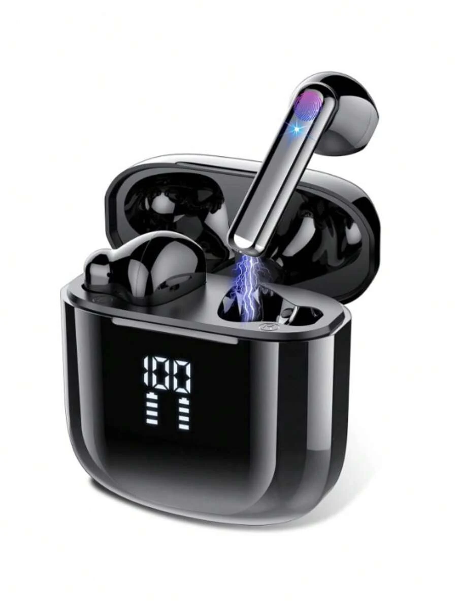 Ordtop Bluetooth Earphone Compatible With Apple Phone, IPad, Laptops, For IOS, Android Users, Gifts For Family, Friends, Mothers, Kids, Birthday, Spring, Summer, Boyfriends, Girlfriends, Holiday LED Display Charging Case, Wireless Earphone, Small And Portable, In-Ear Wireless Earphone, Mini Earbuds With Charging Case