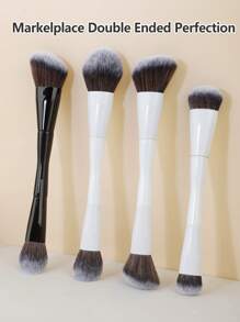 1 Piece Dual-Ended Makeup Brush Set: Angled Foundation Brush, Round Foundation Brush, Contour Brush, Flat Foundation Brush