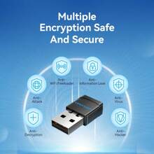 VENTION Dual Band USB draadloze netwerkkaart, met een maximale snelheid van maximaal 5GHz 433Mbps of 2.4GHz 200Mbps, Multiple Encryption Protocol Technology om de netwerkbeveiliging te garanderen, ondersteunt Windows XP/Vista/Win7/8/8.1/10/11 (stuurprogramma gratis)