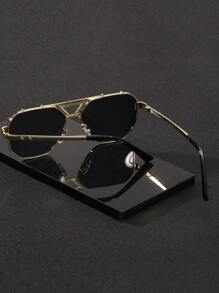 Augonstern 1 件装男士大框复古时尚眼镜，适合度假 - 彩色 - 查看 3