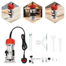 Electric Wood Router With Adjustable Height, Copper Motor, Transparent Base, And Aluminum Housing, 580W For Precise Woodworking, Cutting, And Trimming - Red - View 7
