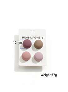 4pcs/12pcs Zinc Alloy Magnetic Buckle, Magnetic Buckle For Headscarf, Strong Magnetic Silk Scarf And Shawl Buckle For Muslims, Round Magnetic Headscarf Pin, Brooch For Ladies, All Season