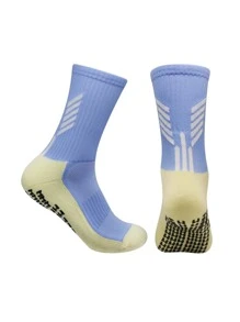 1 Pair Unisex Soft Breathable Football/Sports Socks, Anti-Slip For Running, Soccer, Basketball, Cycling, Outdoor Activities, Fall Socks