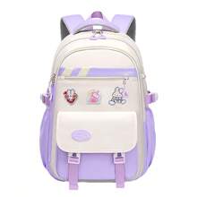 1pc Lightweight Large Capacity Backpack For Girls, Student School Bag Fits 15.6" Laptop, Outdoor Travel Bag, Minimalist & Fashionable Design With 3 Detachable Cute Accessories, Suitable For Teenage Girls For School And Travel - Simple Backpack - View 17