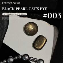 MIANEL 10毫升/瓶 秋冬新款黑色仿珍珠水晶猫眼凝胶指甲油，简约优雅纯黑色指甲油，沙龙级凝胶指甲油，白色美甲，圣诞美甲，万圣节美甲，秋季美甲，冬季美甲，黑色美甲，可爱美甲，美甲用品 - 彩色 - 查看 15