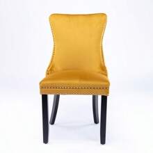 Set Of 2 High-Quality Dining Chairs With Nailhead Accent On The Back. Suitable For Dining Room, Living Room And Bedroom Decor. Presented In Beige Hue. - 金的 - 查看 4