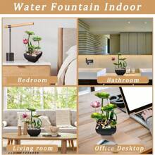 3-Tier Tabletop Waterfall Fountain, Creative Waterfall Fountain, Bedroom Indoor Fountain,, Relaxing Sound For Office And Bedroom Decoration, Tabletop Waterfall Fountain With Circulating Water, TV Cabinet, Writing Desk, Office Desk, Home Decoration, Room Decoration, Relaxing Arts And Crafts Decoration For Moving Into A New Home Holiday Gift - màu xanh lá - Xem 10