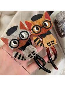 Europe And The United States Fashion Cute Cute Cat Twist Clip Advanced Sense Back Hair Clip Ladies All Retro New Kitten Line Grab Clip Hairpin Headwear