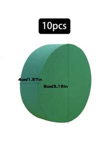 10pcs/8pcs/1pc/2pcs/4pcs/6pcs 5.51inch*3.14inch*1.77inch -Wet And Dry Flower Foam Brick, Green Polystyrene Foam Block For Flower Arrangement, Plant Decoration And Handicrafts, Spring Flower Arrangement And Handicrafts,The Corners Are Slightly Collapsed, Please Don't Take Pictures If You Mind - Round - View 14