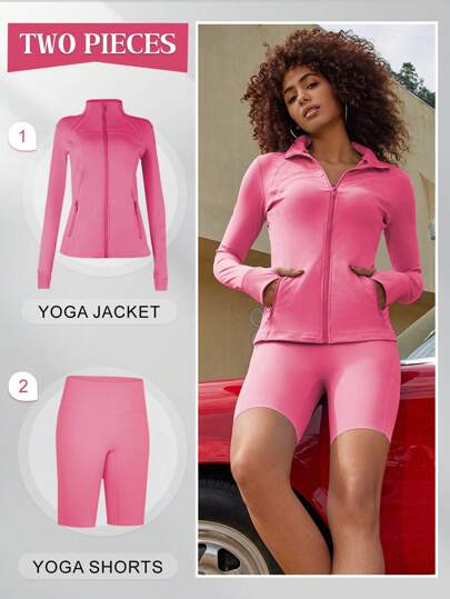 Yoga Pants, Nude Yoga Suit, Jacket, Five-Point Pants, Peach Buttocks, Fitness Slim And Slim