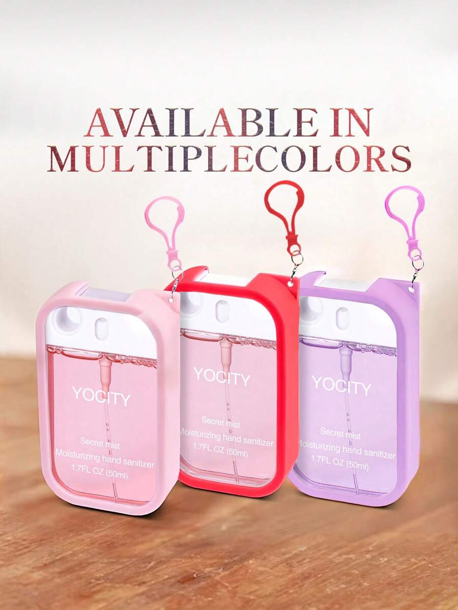 Silicone Case Keychain Compatible With Hand Sanitizer Spray, Protective Cover With Keychain For Mist And Bright Mist, Spray Accessory(Without Spray Bottle) - Multicolor - View 1