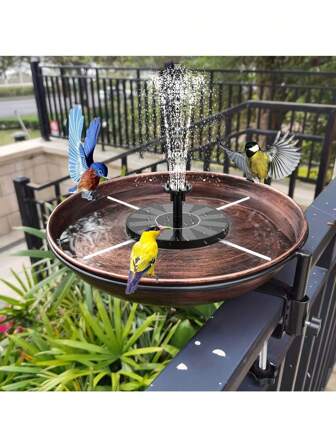 1pc High Quality Solar 7-Color Changing Bird Bath Fountain Pump, Suitable For Outdoor Yard, Garden, Small Pond And Landscape Decor, Mother's Day, Birthday Gift, Wedding Decor, Battery Capacity 1500mAh Outdoor Decor Garden Decor Home Decor