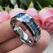 1 chiếc nhẫn thép không gỉ họa tiết nhịp tim thời trang dành cho nam giới, nhẫn đính hôn, nhẫn cưới, trang sức vừa vặn thoải mái - Bạc - Xem 3
