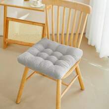 1pc Square Plush Cushion Pad, Thick Chenille Chair Pad For Kitchen, Tatami Mat, Floor, Home Office, Patio Chairs