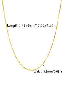 1pc 45+5cm Women Stainless Steel Elegant Gold Color Box Chain Necklace For Daily Wear Women - Necklace - View 8