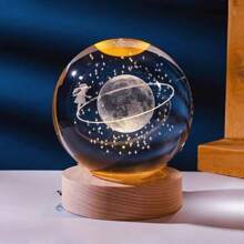 Crystal Led Light Outer Space Decorative Universe Saturn Astronaut Moon Lamp Astronomy Home Decorations